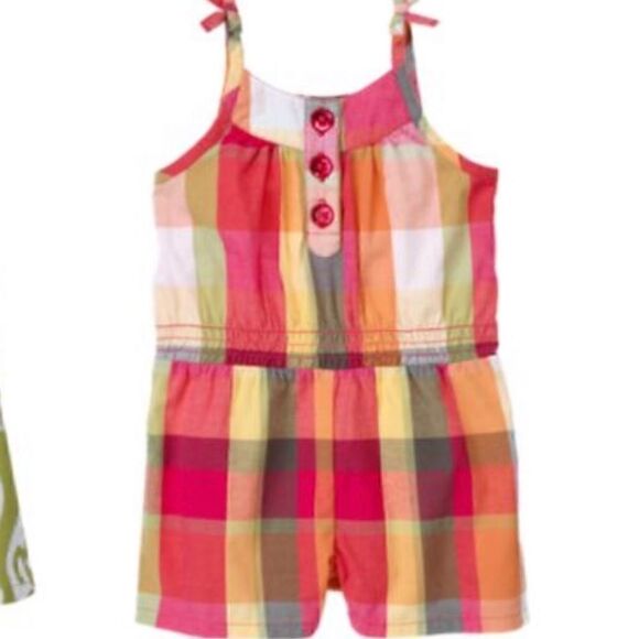 Gymboree Other - Gymboree Batik Summer 3T Plaid Romper Pink Madras